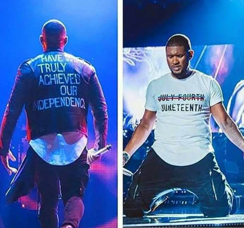 MAXIMUM RESPECT to the brother @Usher for this right here!!! #Juneteenth #July4th #4thofJuly #4thofJulyoutfits