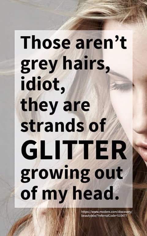 staerox's tweet photo. HAHA love this #idiot #greyhair #glitter #diva #StaeFun #funny http://t.co/f8OWadkXEw