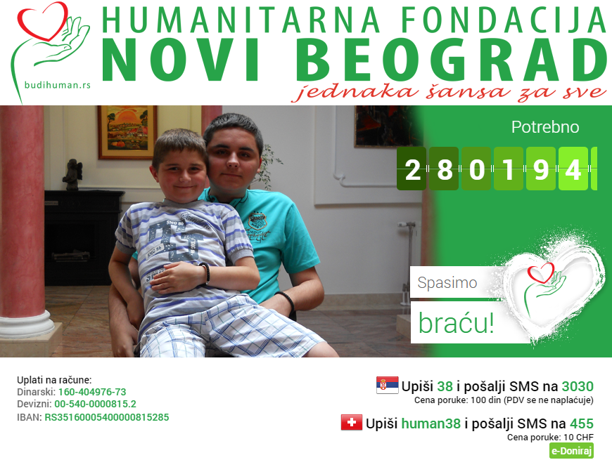 budihuman's tweet photo. Spasimo braću! Upiši 38 i pošalji SMS na 3030!
@zeljko_vasic @stanovnikzemlje @Sladjana_I @OAmidzic @poslednjilet http://t.co/GdCMZodqud