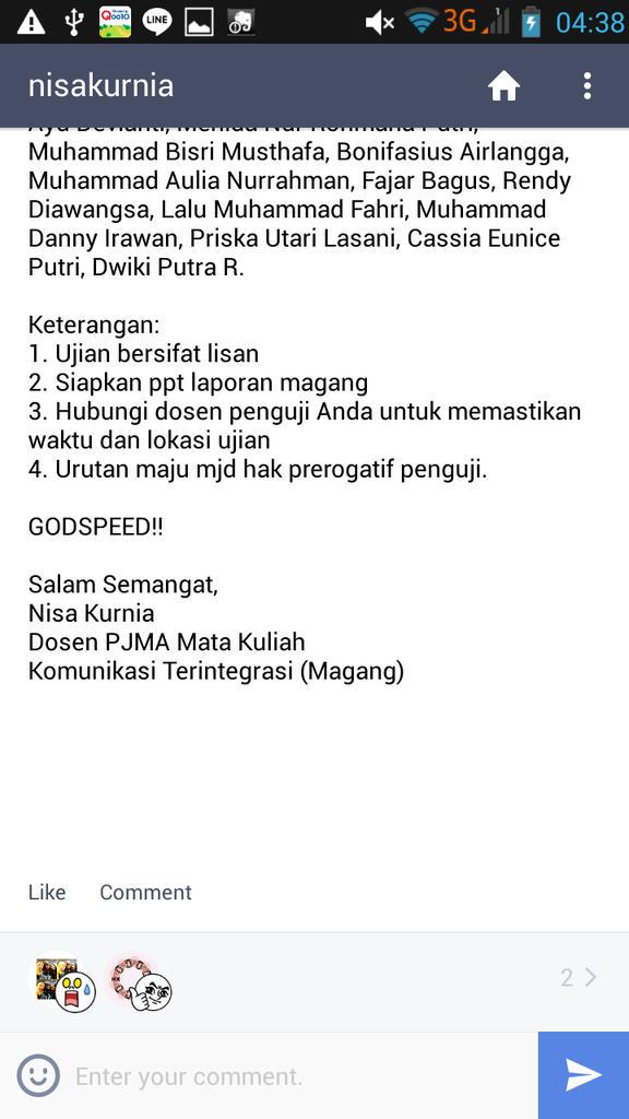 Keterangan.. @CommUA_Official <a href="/Himakom_UA/">Himakom Unair</a>