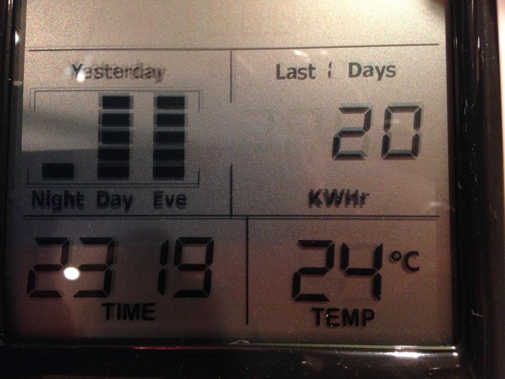 aristocarrot's tweet image. Does the #currentcost graph show 1 unit per kWh or does it auto-range?