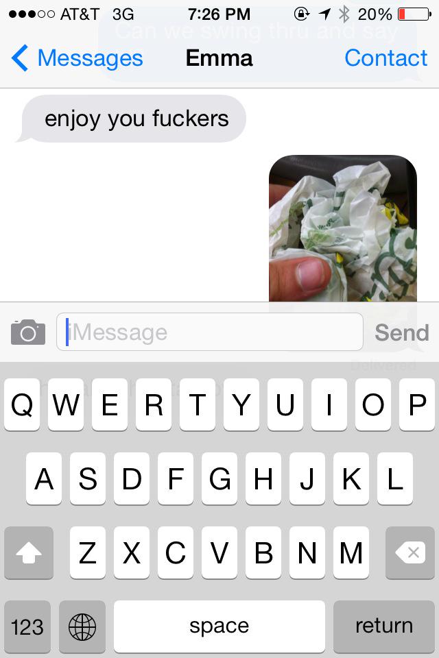 wbsmith65's tweet photo. Thanks @emmmerrnicole for the free subway http://t.co/twJP8ae9bc