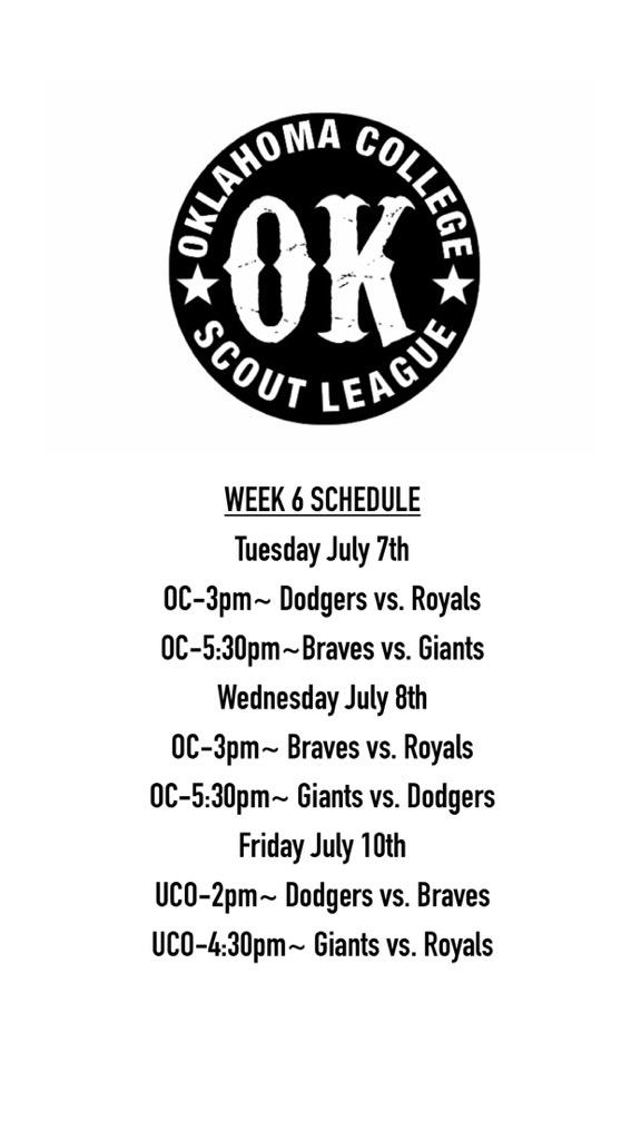 okcollegeleague's tweet photo. WEEK 6 SCHEDULE http://t.co/kWfAYw0Y5x