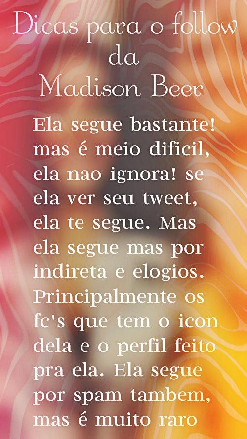 MadisonHelpF's tweet image. Dicas para o follow da @MadisonElleBeer Nao deixem de ativar as nossas notificaçoes!
