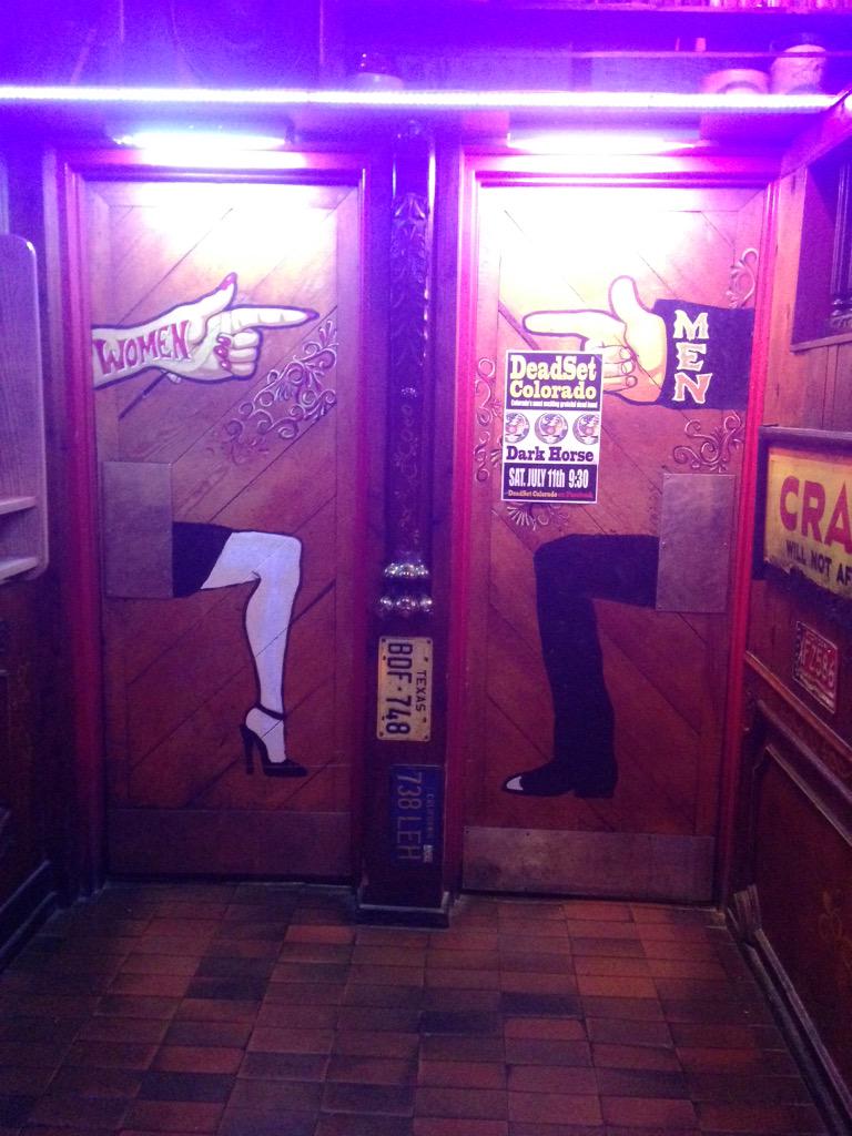 11cochrane's tweet photo. Which restroom is for men? #iChoseWrong #DarkHorse #BoulderCO http://t.co/27Itl9J7rc