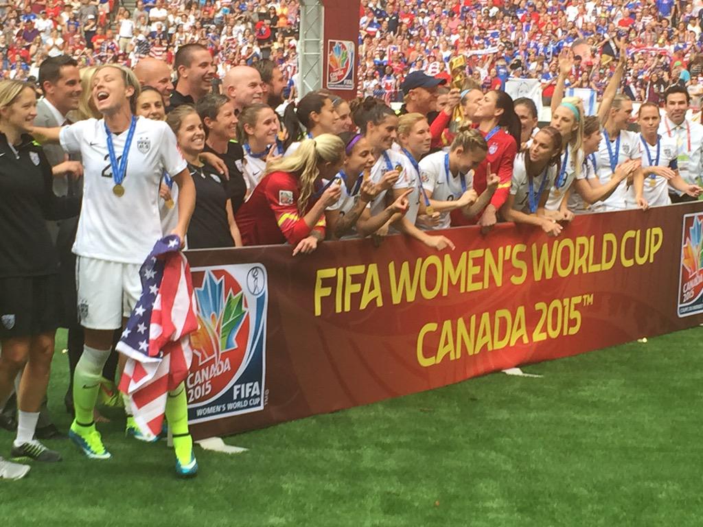 USWNT's tweet photo. #SheBelieves we are World Champions! Time to celebrate!!! http://t.co/b2XkIam0IE