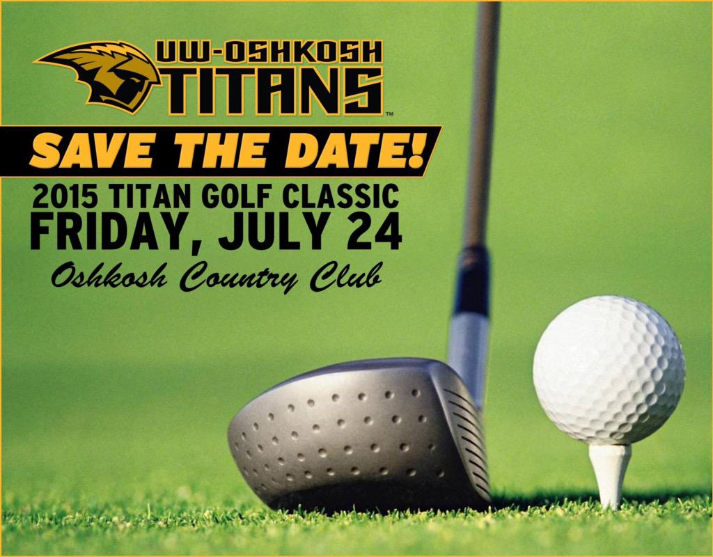 UWOshkoshTitans's tweet photo. Only a few openings left for our July 24th Golf Outing at Oshkosh Country Club! Sign up today! http://t.co/CGhxFdBM6p http://t.co/WThnqEtKim