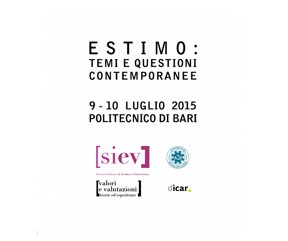 "#Estimo, temi e questioni contemporanee". Il 9 e 10 luglio al Politecnico di #Bari. Info qui: bitly.com/1dGURHM