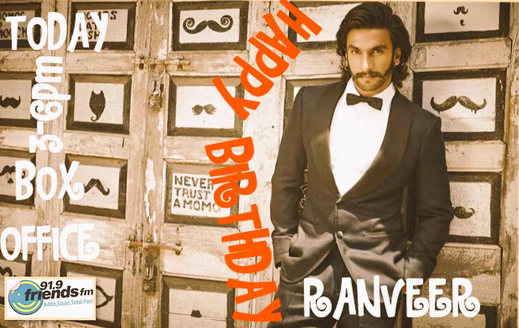 Mr ENERGY Singh will be with me on this afternoon 3-6pm! do tune in!
Happy Birthday Ranveer Singh 