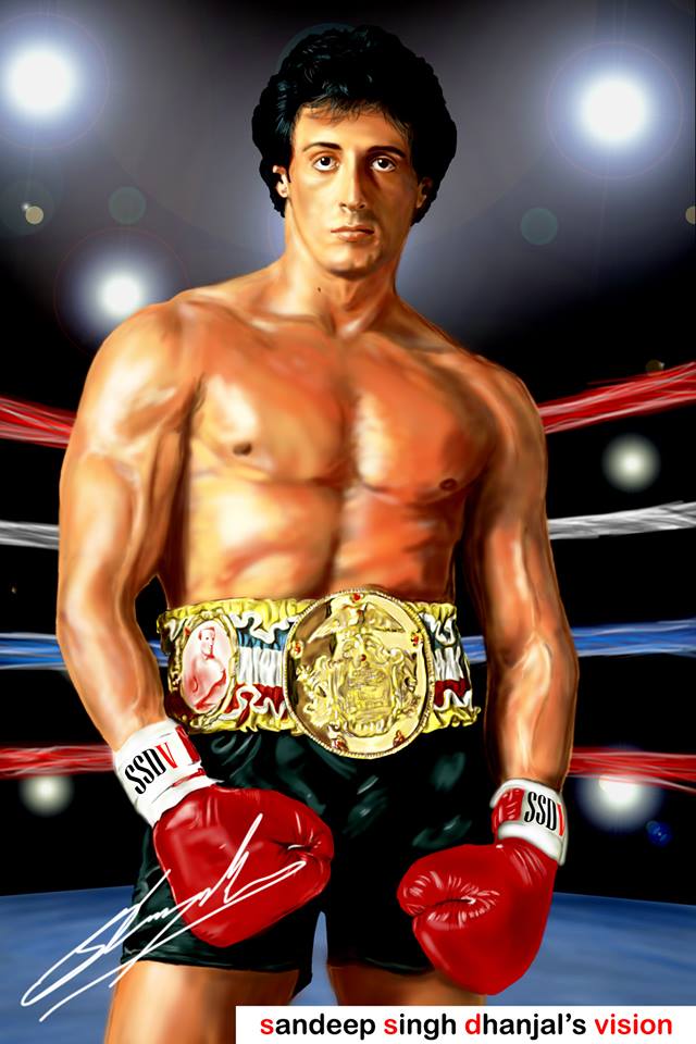  Happy Birthday Sylvester Stallone. drawing done on tab  