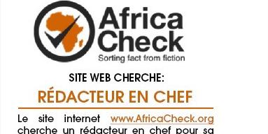 Cherche rédacteur en chef pour notre site française lancée à l’automne à Dakar africacheck.org/spot_check/afr…  <a href="/tidianeouestaf/">Hamadou Tidiane SY</a>