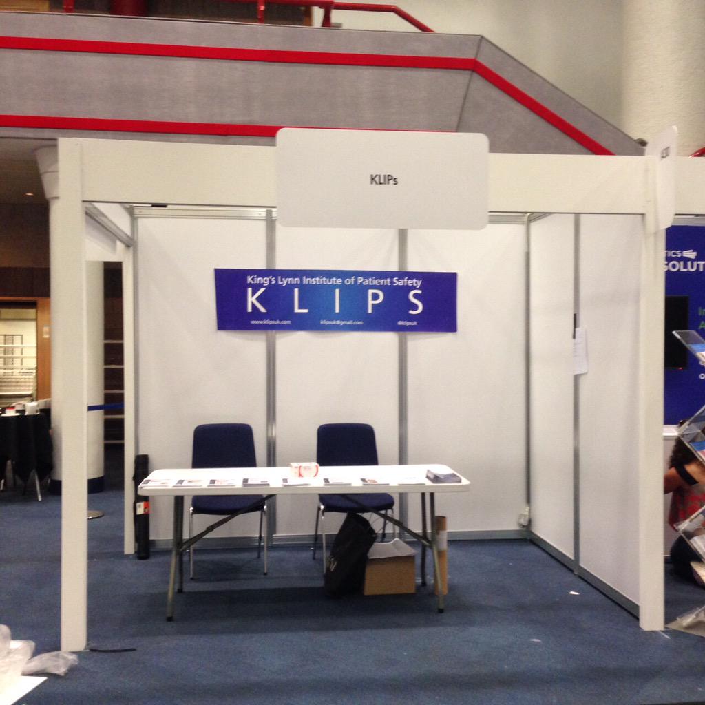 Setting up stand at Patient Safety Congress in Birmingham - visit to see our patient safety innovations