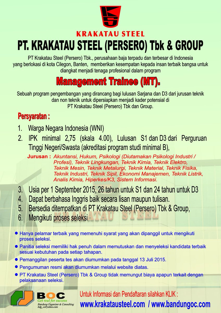 <a href="/HimaAkS0/">D3  Akuntansi UNAIR</a> Izin share info loker PT Krakatau Steel. More info bandungoc.com