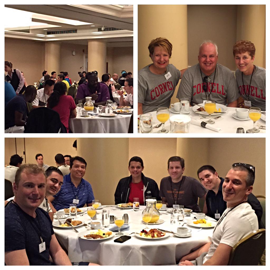 Sarah_Sarhangi's tweet photo. Can't even describe the energy in this room! @Cornell #EMBA kicks off w/ breakfast &amp; Cornell Outdoor Ed. #cornellmba http://t.co/zVBQrPAnGJ