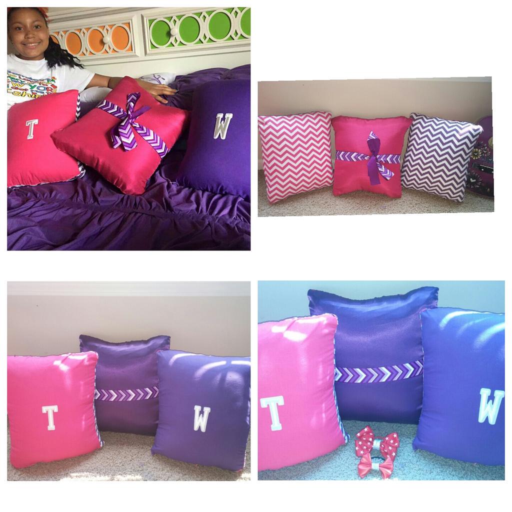 queenwoodsof3's tweet photo. 12 yo designer Taniya aka TEW Designs! TWO pillows in One reversible sides! Check her out! She also makes Head Bows. http://t.co/MeKEu4yedf