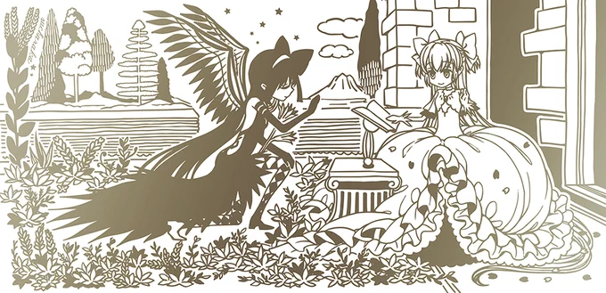夏のグッズのグラス～まどほむちゃんたちで受胎告知のパロです 原稿データは大丈夫そうだった 金刷りでピッカピカになる予定です 