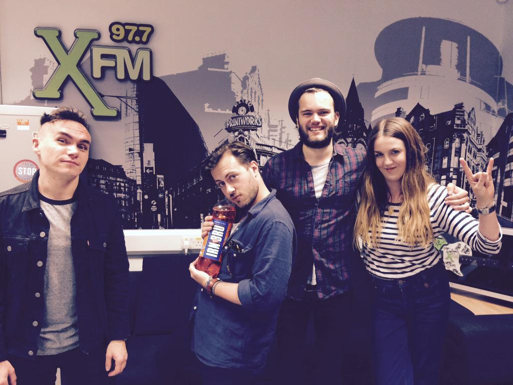 PRIDESband's tweet photo. All week we're doing shows on our #RoadtoT with @Xfm! Thx every1 for coming to @XfmManchester! And for the Irn Bru! 🙌 http://t.co/KPEWIQ8IcR