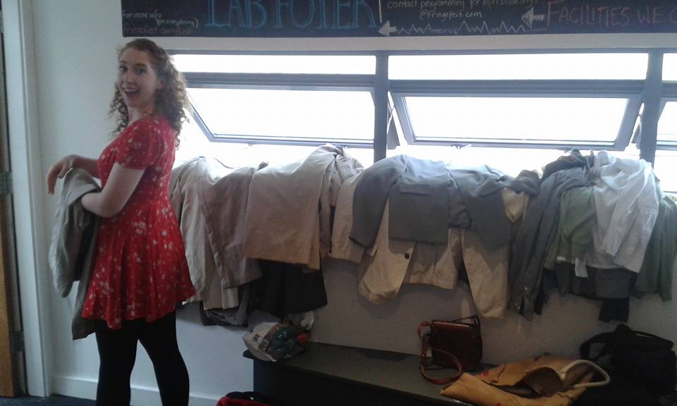 BeeMcCarthy's tweet photo. Me in the middle of costume fitting madness! Thanks @KatieOKelly1 for the candid snap! http://t.co/cssptHtfx3