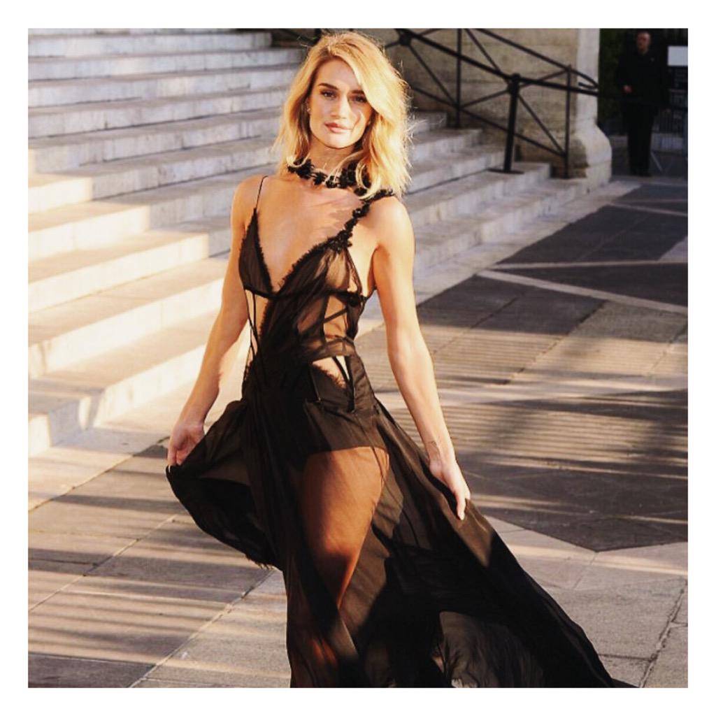 RosieHW's tweet photo. Attending the @Versace show in Paris last night and arriving at the @amfAR dinner with Donatella. #AtelierVersace ❤️🌹 http://t.co/GvnMAFxXQe