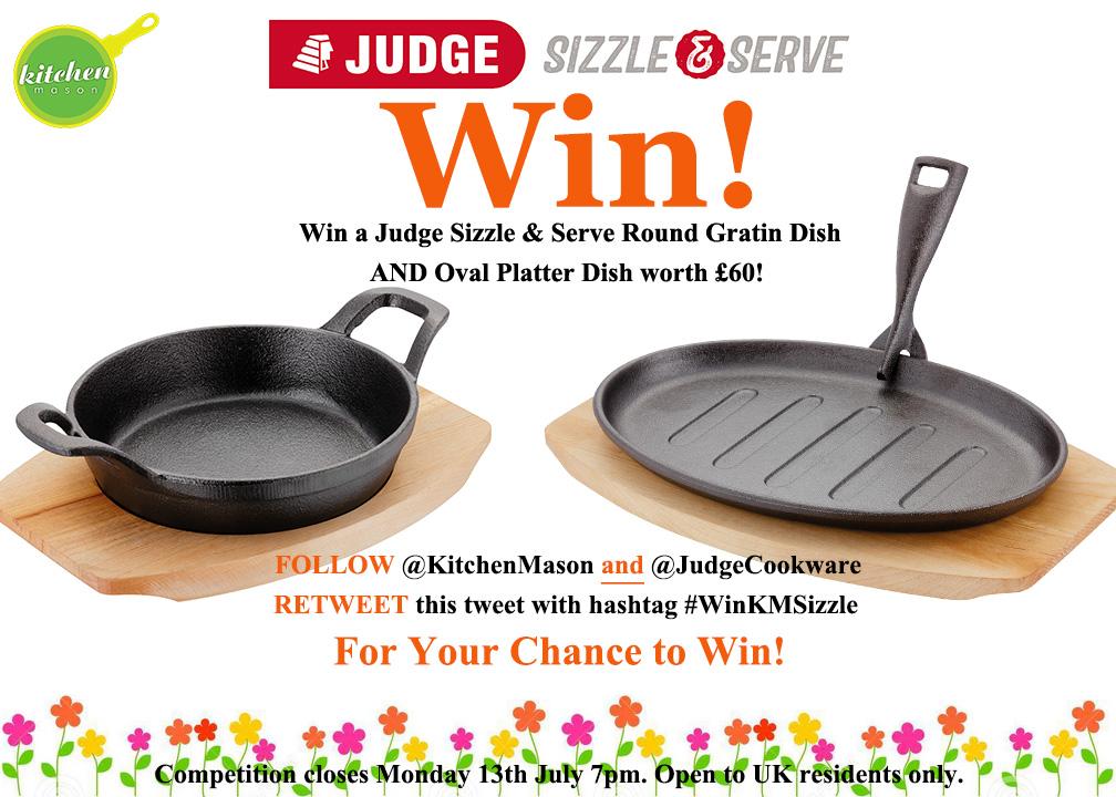 KitchenMason's tweet photo. Hot Stuff! Win this super sizzling prize worth £60! Follow both me & @JudgeCookware & RT #WinKMSizzle Good luck! http://t.co/u21AnE2EXb