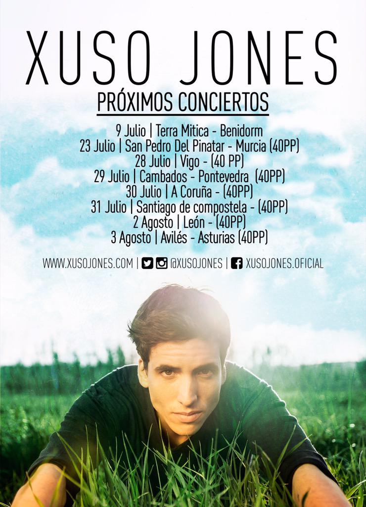 XusoLovers's tweet photo. ⚠️ 🔜 Estos son los conciertos donde podrás ver a @XusoJones este verano!!! RT para que todos lo vean! http://t.co/n5KazKragg