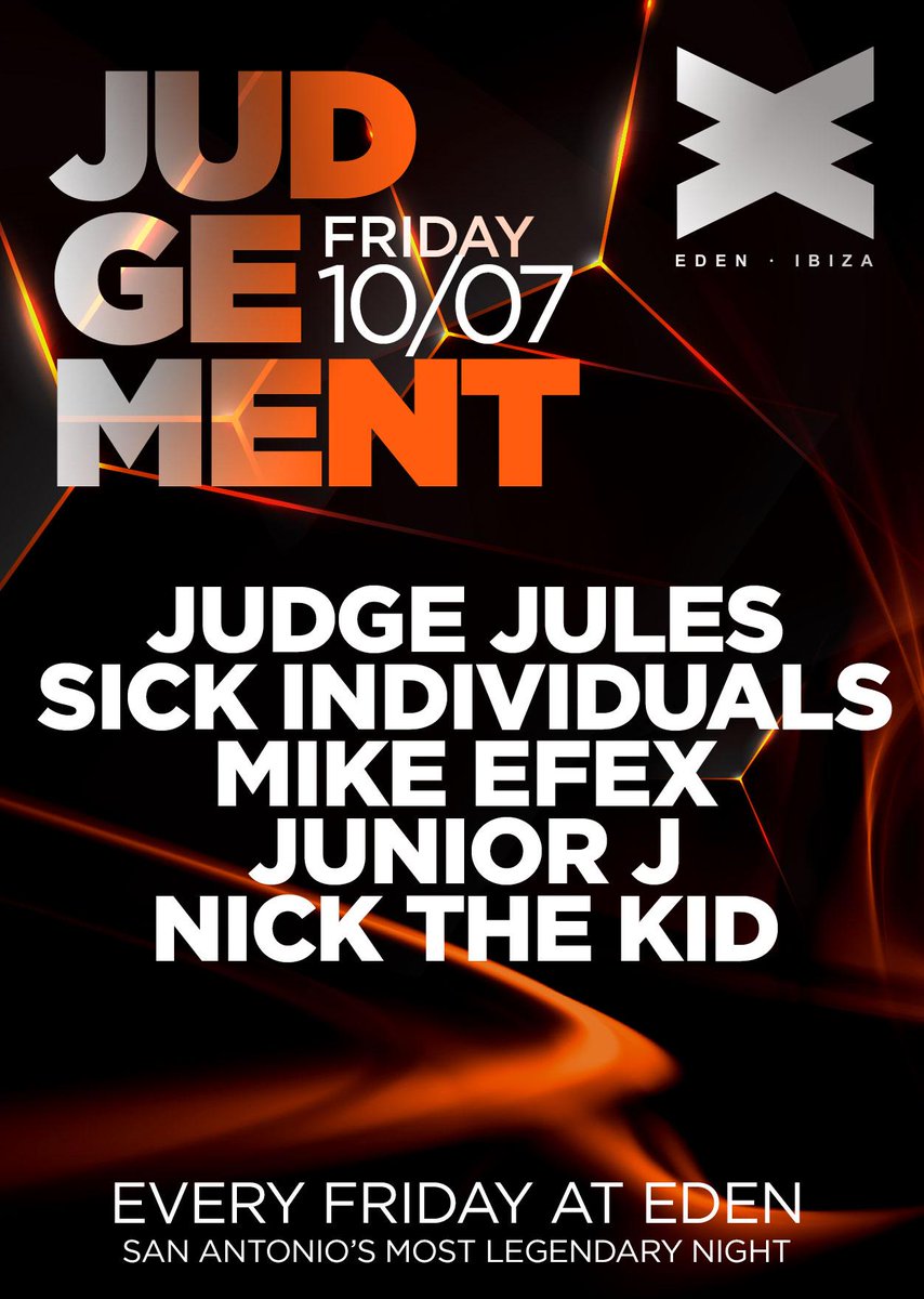 RealJudgeJules's tweet photo. Now we start our weekly countdown to Friday again!!! @eden_ibiza #judgement #ibiza #ibiza2015 #judgement2015 http://t.co/FGEHIutMay