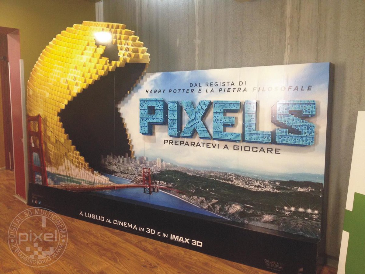 CinemaPixel's tweet photo. Pac-Man, Donkey Kong: i pixel di PIXELS invadono il Pixel! #PixelExpo #PixelsMovie #PixelsIlFilm @WarnerBrosIta http://t.co/l7ubUpOhsa
