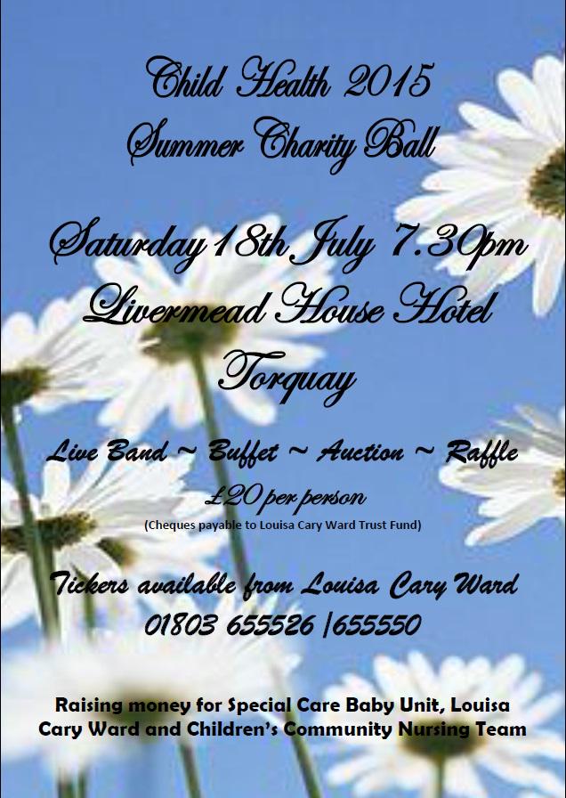 TorbaySDevonNHS's tweet photo. Are you going to the Child's Health Charity Summer Ball? If so get your tickets now for this worthwhile cause. http://t.co/mhsD40VFWJ