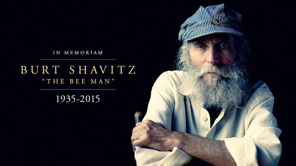BurtsBeesNL's tweet photo. Onze mede-oprichter en naamgever Burt Shavitz, heeft ons verlaten. Hij leeft voort in onze harten! http://t.co/yuCsN6xR9G