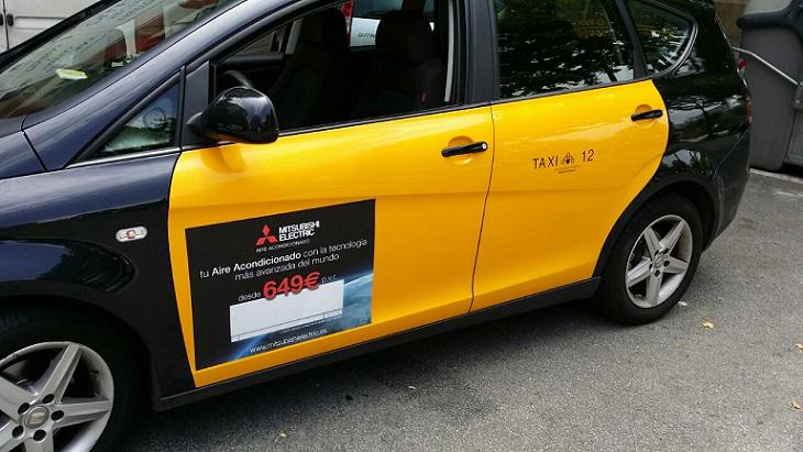 ReproDisseny's tweet photo. Hemos impreso la campaña publicitaria en taxis de Mitsubishi Electric. 
Más info en http://t.co/6m94piT9aI http://t.co/buhnLzfdGr