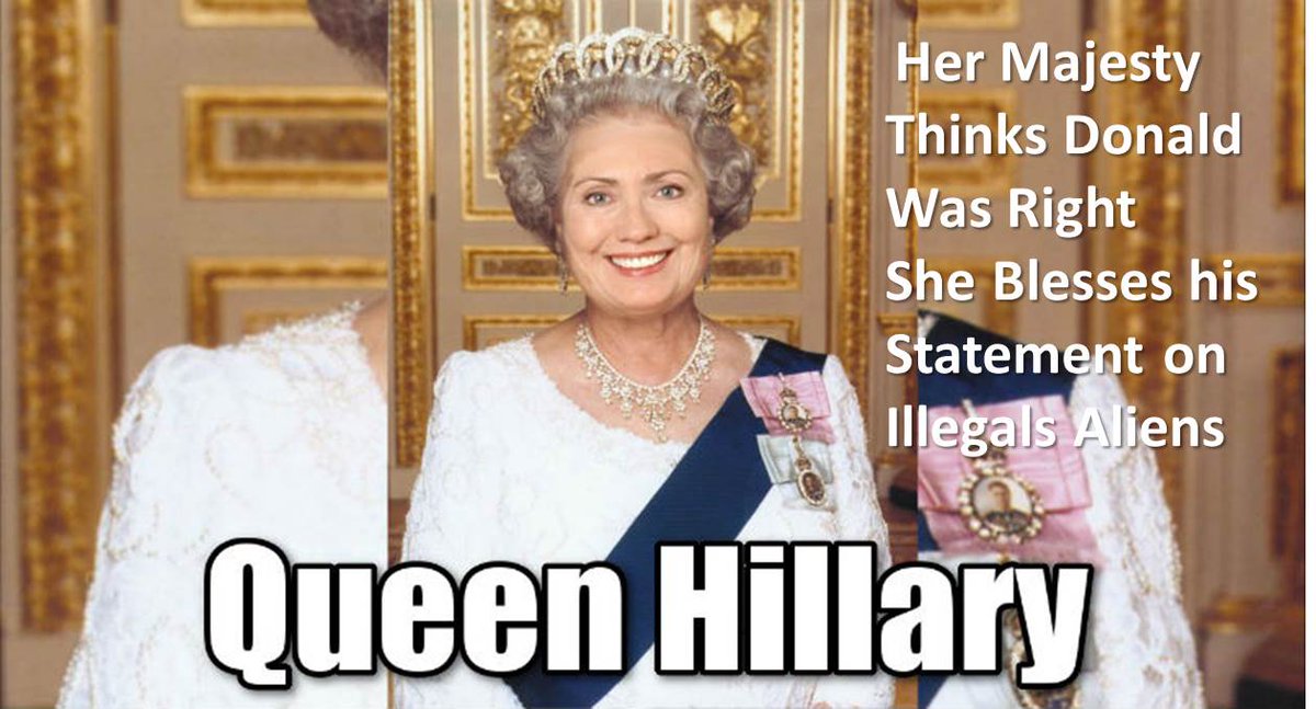 Queen <a href="/HillaryClinton/">Hillary Clinton</a> Was asked What she thought about <a href="/realDonaldTrump/">Donald J. Trump</a> comments on illegals She Said LET ME EAT PIE