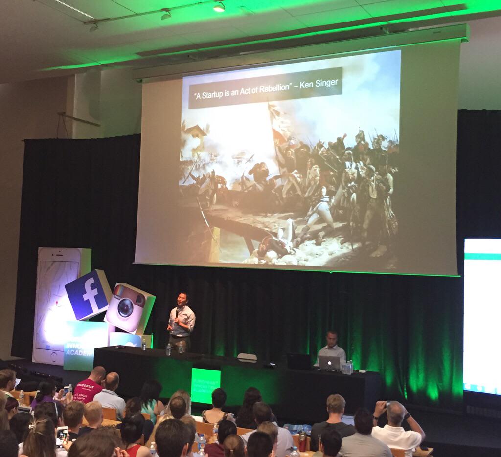 elisahauet's tweet photo. "A startup is an act of Rebellion" Ken Singer from @centeratcal #eia2015 http://t.co/8aXPsOCQsZ