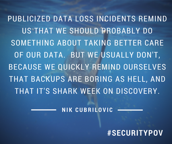 'Publicized data loss incidents remind us that we should take better care of our data...' #SecurityPOV RT @telosnews