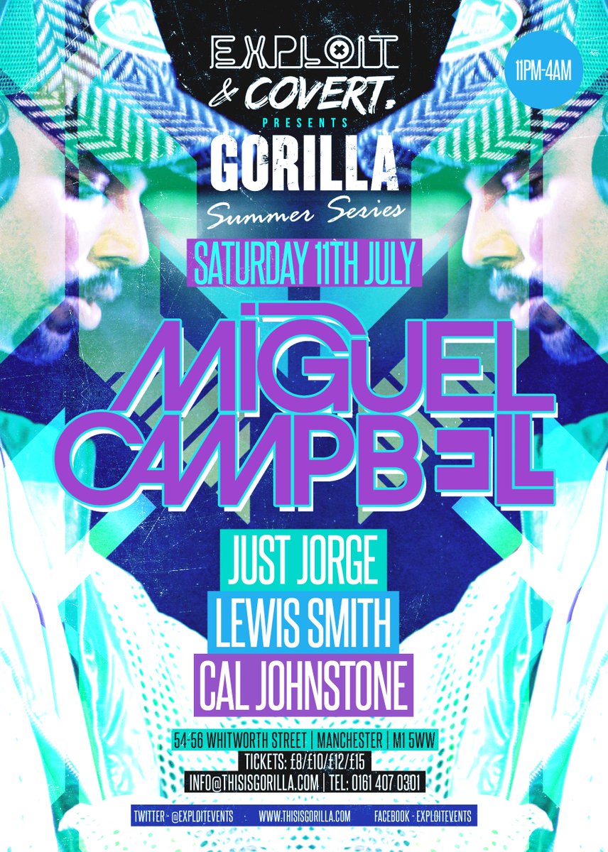 exploitevents's tweet photo. Competition: 

WIN 4x tkts to see Miguel Campbell this Sat at GORILLA!

Follow &amp; RT to enter

Winner picked Fri

GO! http://t.co/zwiBqGgxOM