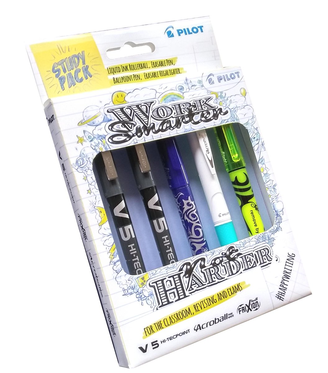 Follow and RT and we’ll put you in draw to win this #PilotStudy pack of FIVE fab pens e:23.59 14/8
