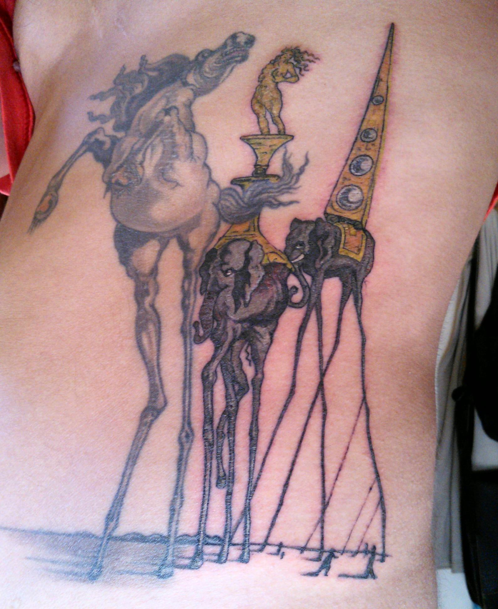 Dope Dali Elephant- done by Cody at Classic Tattoo In Waynesville, NC. IG:  @themanofmanyskills : r/tattoo