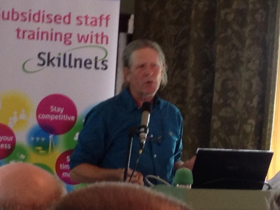 TrevorHSargent's tweet photo. Iain Tolhurst tells Nat Soils Conf he grows biodiversity &amp; lives from fruit &amp; veg which result. #greenmanure http://t.co/dLQ1DDyVM3