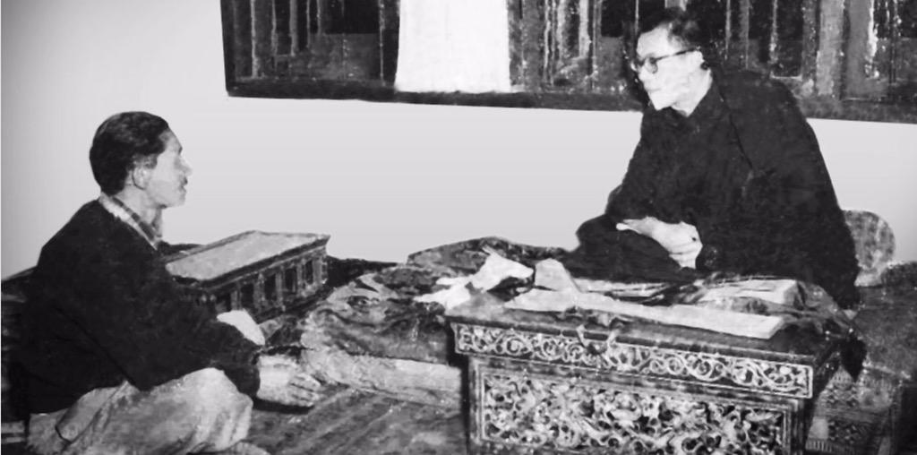 Happy Birthday to HH Dalai Lama. A young Tenzing & His Holiness spend a private moment together. Circa 60\s 