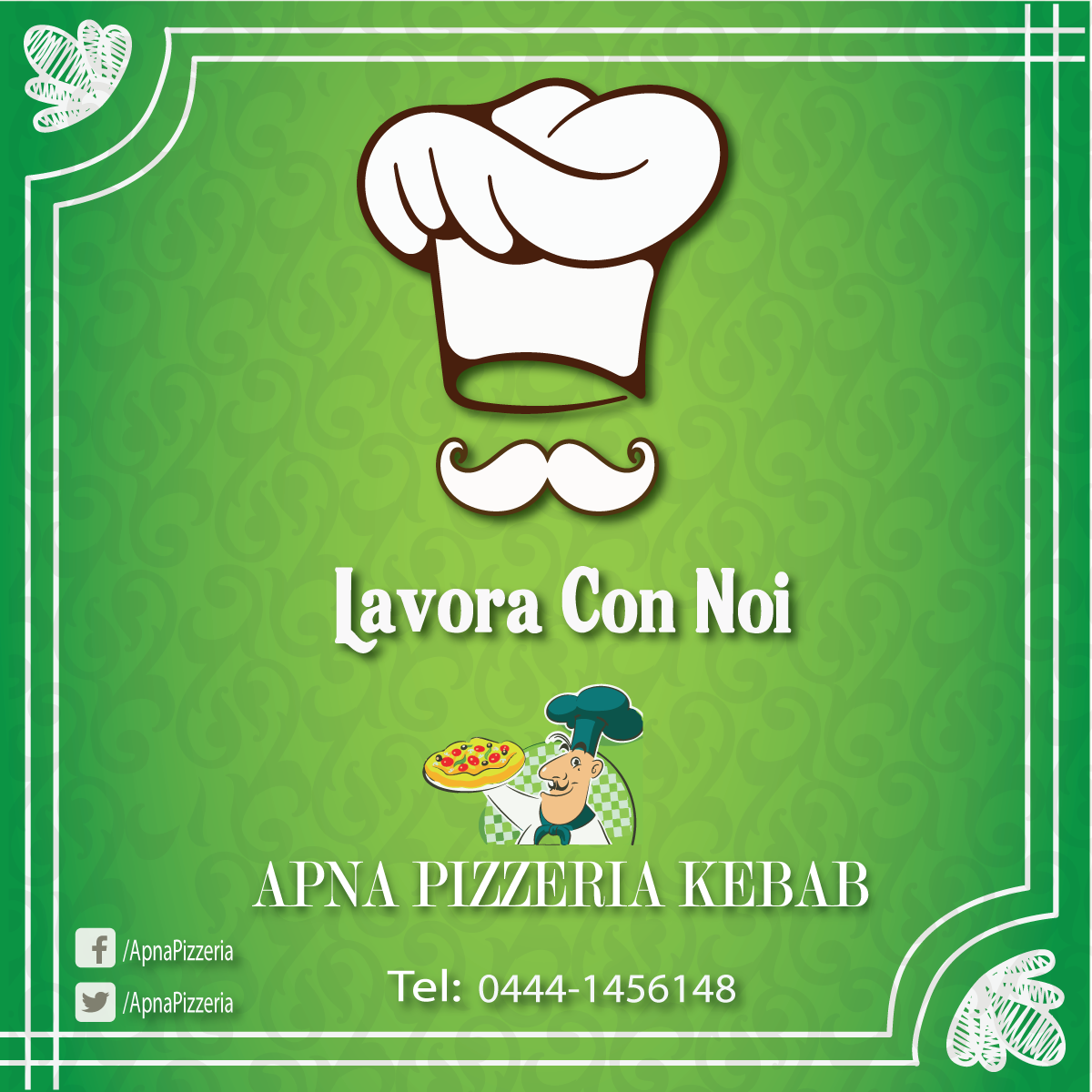 ApnaPizzeria's tweet photo. Lavora Con noi
cercando un #Pizzaiolo.chiama a questo numero solo pizzaiolo #professionista. 
Sajjad : +393333618339 http://t.co/sZgAwIEoJz