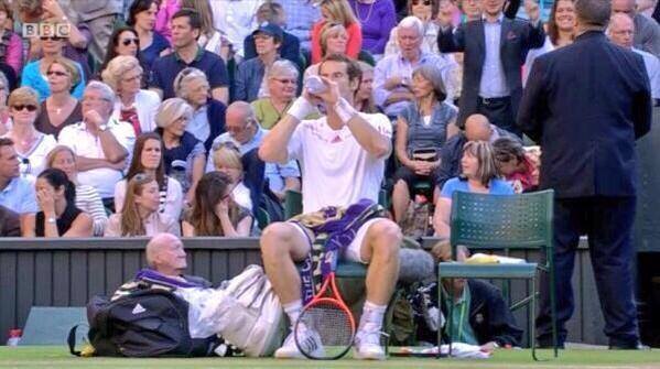 SpankTheBookies's tweet image. Three years ago today, Andy Murray smuggled a gentleman onto centre court in his tennis bag!