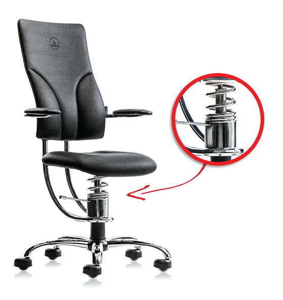 Spinalis wobble seat encourages mobility in lower spine and pelvis, improves postural mechanisms, strengthens core