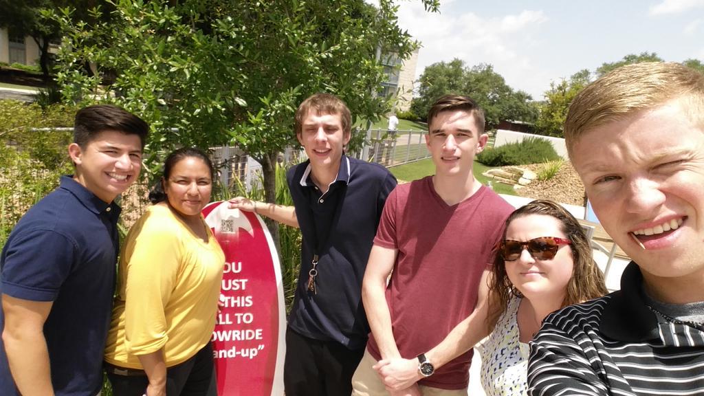 TrueWhimsyTX's tweet photo. Orientation scavenger hunt #nhosummercamp @jakeuprios http://t.co/jb6xtKI5p6