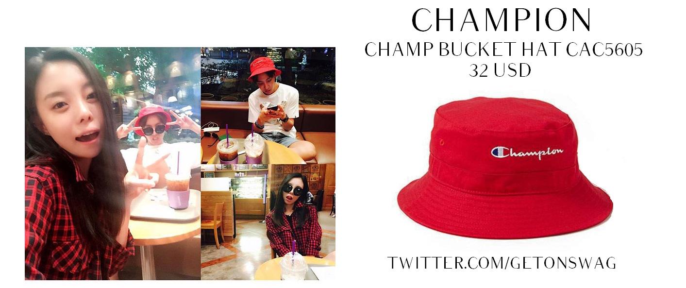 champion bucket hat red