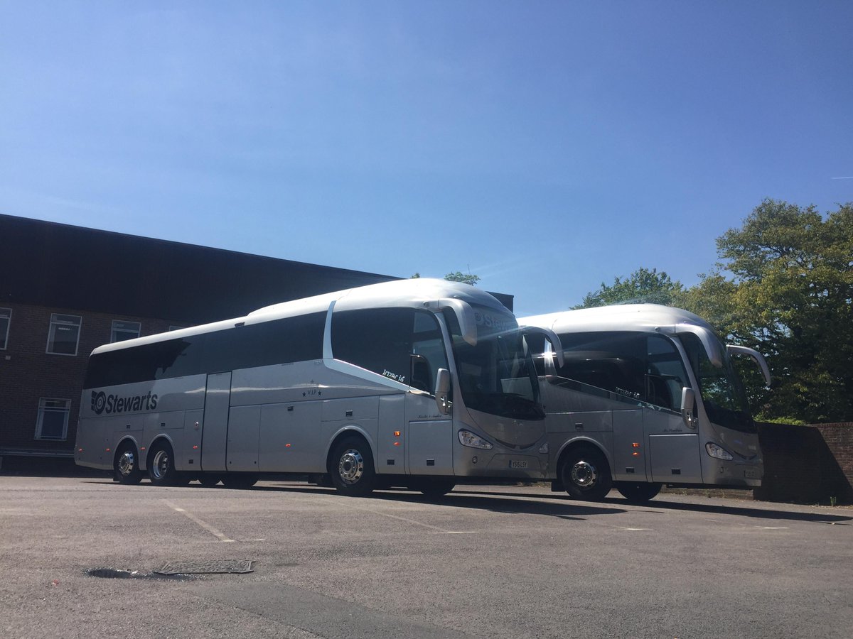 stewartscoaches's tweet photo. Check out our newest additions to the fleet. 2 Premier Executive 57 seater Tri-Axles #newarrival #silverfox #15reg http://t.co/zrSpiTO9uq