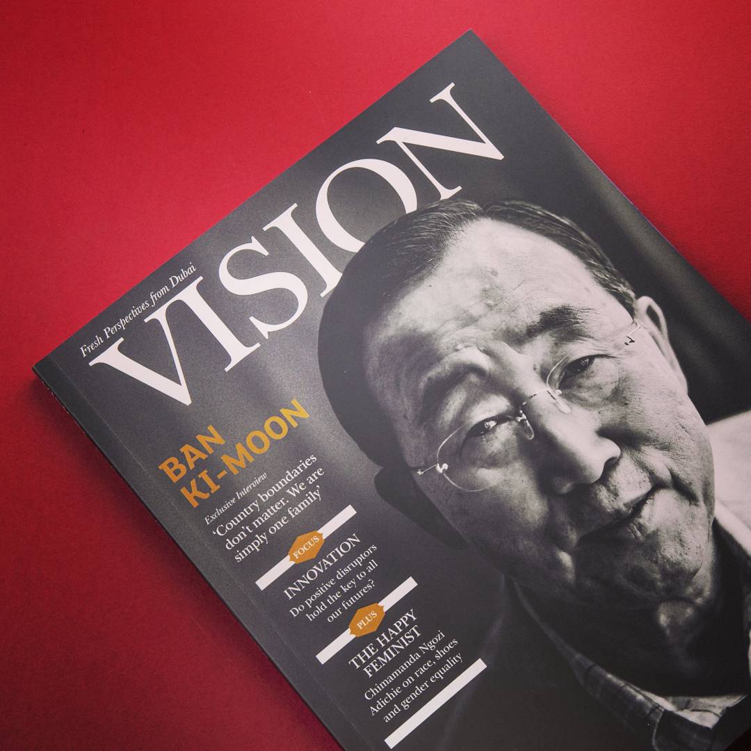 Vision_ae's tweet photo. #VisionMagazine issue 19 is now on shelves &amp; online, featuring @UN_Spokesperson Ban Ki-moon http://t.co/dHbz5EUOAp http://t.co/uF6GMLLw7i