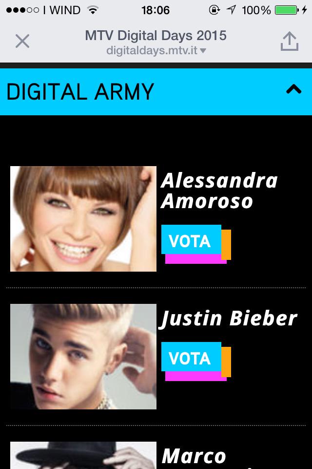 sissiisissi2's tweet image. @AmorosoOF sei candidata nella categoria #digitalArm digitaldays.mtv.it/vota(migliore esercito nel web) si votaa💪🏼❤️