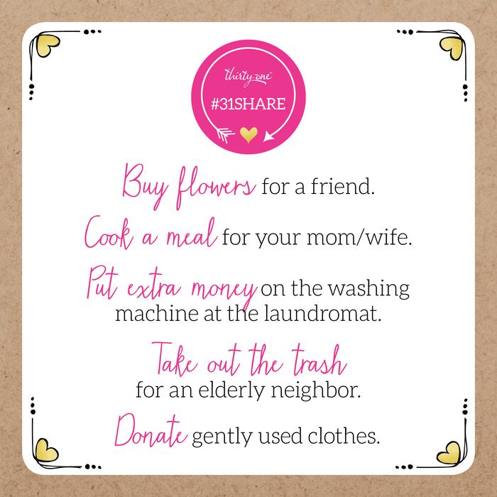 ThirtyOne's tweet image. The smallest gestures can make the BIGGEST impact! Pay it forward and share your acts of kindness with #31Share.
