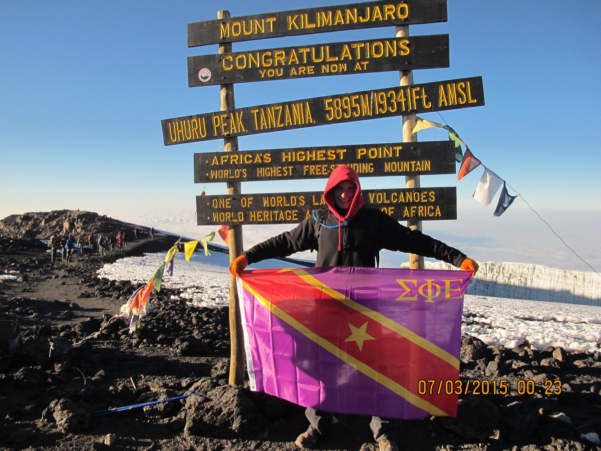 Brother Shamus Cardon representing SigEp on Mount Kilimanjaro in Africa! #SigEpJourneys #SigEpsAbroad <a href="/officialsigep/">Sigma Phi Epsilon</a>