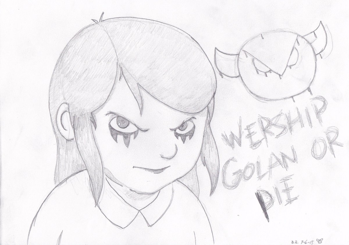MonstraGoyle's tweet photo. @GolanInsatiable Wership golan or pie. Still needs shading ':/
#Pie #Wership #sketchbook http://t.co/Oy37RS3zc2