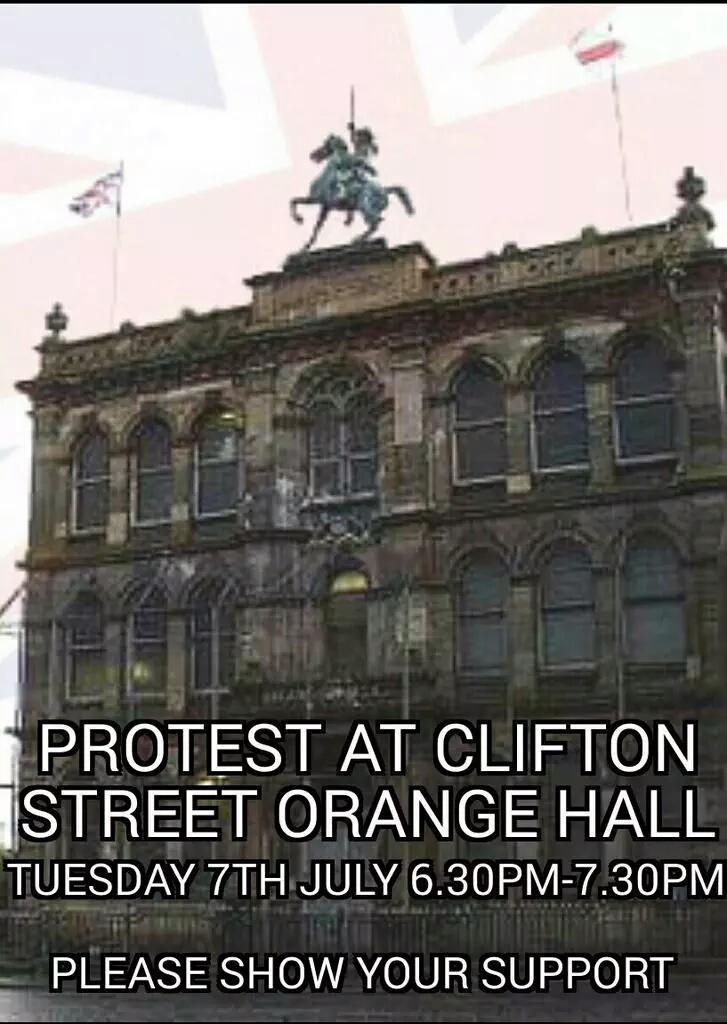 stujak74's tweet image. There will be a protest tomorrow evening at Clifton Street. #DisbandThePC #EndTheHatred